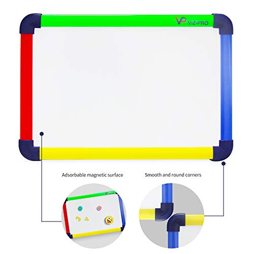 VIZ-PRO Small Dry Erase Whiteboard, Colored Frame, 12" x 8" - size: A4-Magnetic