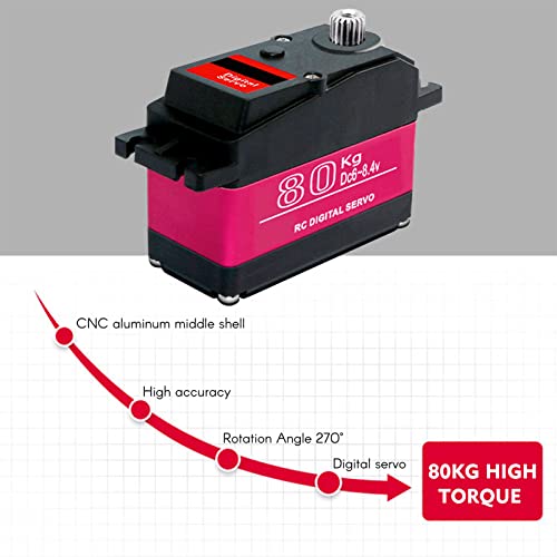 GoolRC 80kg Digital Servo 270?High Torque Servo Motor Metal Gear Waterproof for 1/5 HSP HPI RC Car Baja Car - size: 270 degree