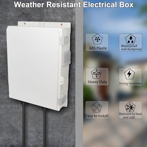 Outdoor Electrical Junction Box, Ventilation and Heat Dissipation ABS Plastic Project Enclosure with Internal Mounting Panel 15.7"x 11"x 4.1" - size: 15.7"x11"x4.1"