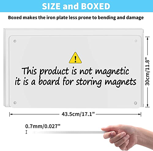 2Pack Magnetic Board,17.1" x 11.8" Magnet Display,for Magnets and Bulletin Board,Suitable for Wall, Refrigerator, Compartment, Cabinet etc,Comes with Dual Lock Tape for Easy Hanging (White - color: White, size: 17.1"W x 11.8"H - 2 Pack