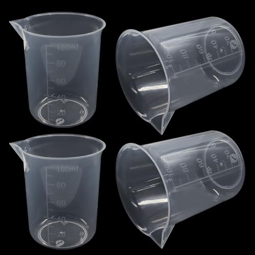 Measuring Cup, 4 Pcs, 100ml/3.4oz, Clear - size: 100ml/3.4oz, style: 4 Pcs