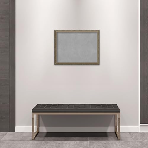 Amanti Art Silver Framed Magnetic Board, 26x20, Traditional Office Decor - size: 26"W x 20"H