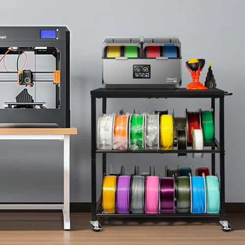 Portable Small 3D Printer Cart with Filaments Storage &Wheels,(Black - color: Black - Style01