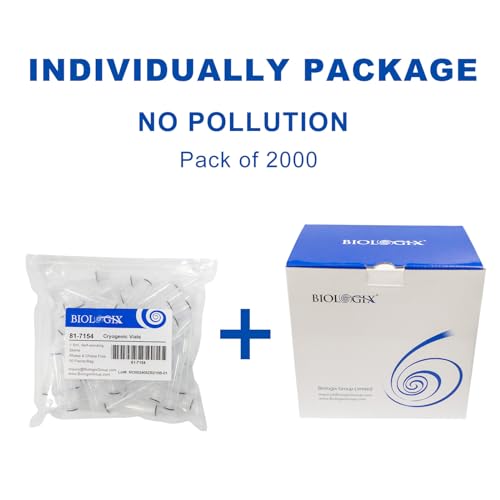 1.5ml Cryovials, O-Ring Caps, Clear Cryotubes, Case of 2000 - color: Clear, size: 1.5ml