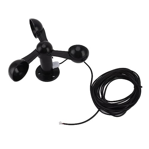 Anemometer Sensor Wind Speeds Cup, Wind Speed Sensor with 8M Waterproof Cable 4cm Mounting Hole Anti Interference 3 Cups Wind Speed Detector 0‑3.8v