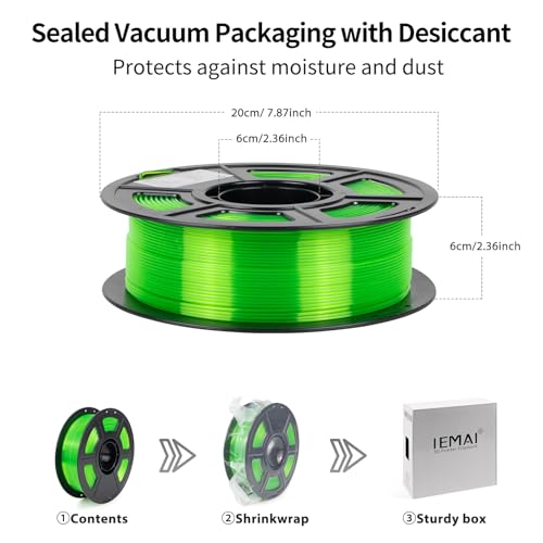 IEMAI PETG Filament 1.75mm, Transparent Fluorescent Green 1kg - color: Transparent Fluorescent Green
