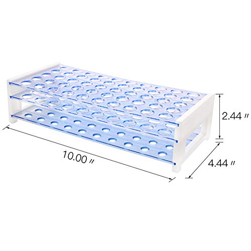 Ackers Science Plastic Test Tube Rack for 13/16 mm Tubes, Holds 50, Detachable (Single)