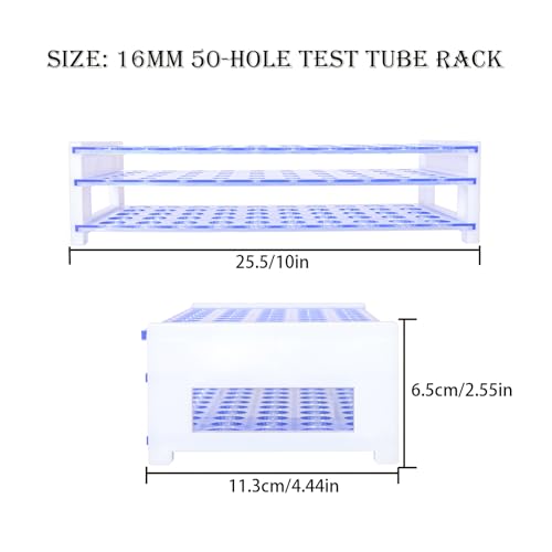 10ml 50pcs Clear Glass Test Tubes 16x100mm with Cork Stoppers and 1pcs 50Holes Plastic Tubes Rack for use in Laboratories, Plant Propagation, Parties, Bath Salts, Candy Storage - size: 16*100mmGlass Test Tube & Tube Rack Set