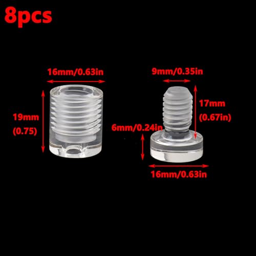 Antrader Clear Standoffs,Acrylic Standoff Screws,16 x 19mm (8Pcs) - color: Clear, size: 5/8" x 3/4" (16 x 19mm)-8Pcs