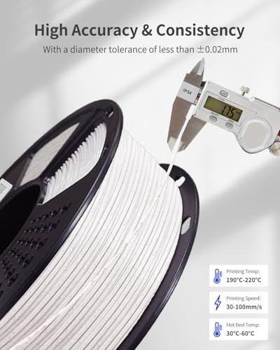 Marble PLA, PLA Filament 1.75mm 1KG Spool(2.2lbs),Vacuum Packaging, Marble Filament for Most FDM 3D Printer (Brown) - color: Marble White-brown