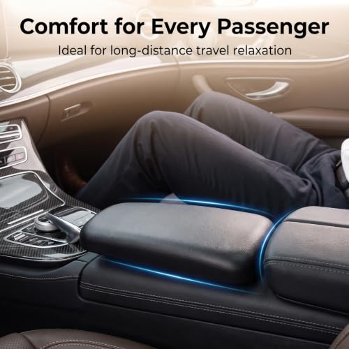 2 PCS Car Armrest Cushion, Elastic Elbow Rest Pad for Car Door Console, Soft Leg Support Pillow for Driving Comfort, Universal for Most Trucks Sedans and Vehicles (Black)