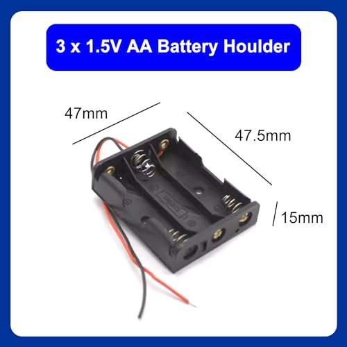 ISolderStore Pack of 5 3 x 1.5V AA Battery Holder, 4.5V with Wires for Wall Clocks Radio Kids Toys