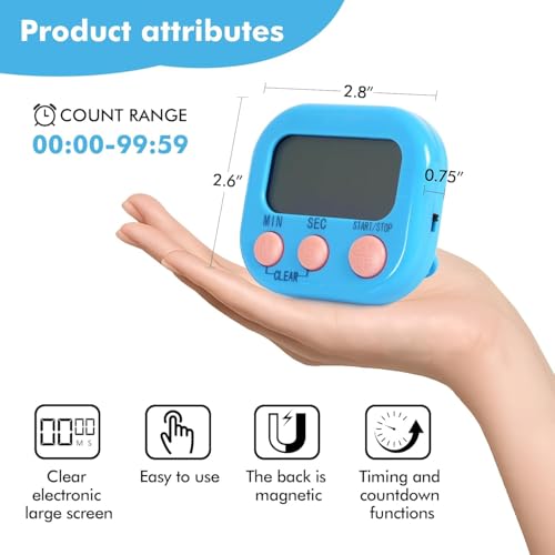 12 Pack Digital Timer for Kids Classroom,Kitchen Timers for Cooking