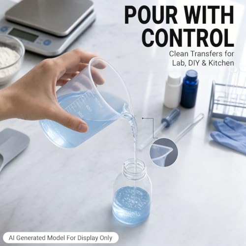 Antrader Plastic Measuring Cup,Scientific Graduated Beaker,Clear,500ml,1Pcs - size: 500ml