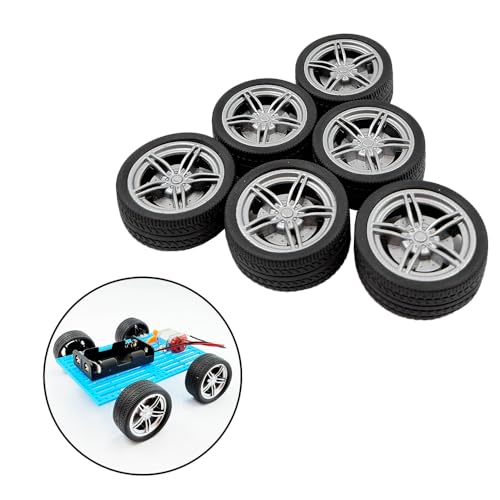 12PCS Toy Wheel RC Car Rubber Tire Wheel with Round Rod Shaft Axles for RC Car Truck Robot Boat Helicopter DIY Model Toy Building Project (3x40mm) - style: 3x40mm