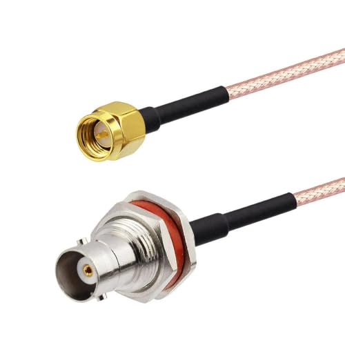 Superbat SMA to BNC Bulkhead Cable 50 Ohm SMA Male to BNC Female RG316 Coaxial Cable Jumper (6inch 2-Pack) for Ham Radio Scanner Antenna Wi-Fi Wireless LAN Devices etc. - color: sma male to bnc female straight 6inch