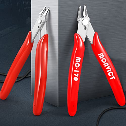 MONVICT 5 Inch Micro Wire Cutters, Flush Cutters Ultra Sharp Cutting Edge - color: 5"- Pack 1