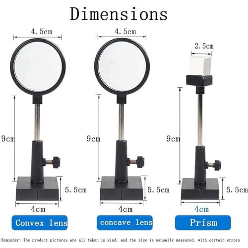 Physics Optics Experiment Kit – Includes Prisms, Lenses & Mirrors for Light Reflection/Refraction Studies, STEM Educational Set