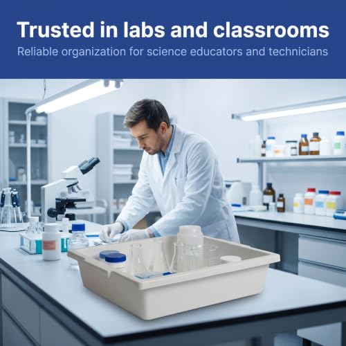 United Scientific™ Polypropylene Containment Tray, Large Plastic Tray, 20" - size: 20" x 17" x 5"