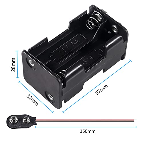 6pcs 4X1.5V AA Battery Holder with 6 pcs 9V I Type Battery Snap Connector Thicken Plastic Housing 2 Layers 6 Volt Battery Case - style: 4X 1.5V AA Battery Holder