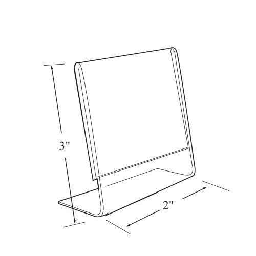 Azar 112741 Vertical Slanted, L-Shape 2-Inch Width by 3-Inch Height Acrylic Sign Holder, 10-Piece Set - size: 2 In W x 3 In H Vertical