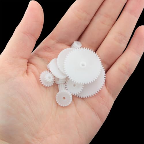 58PCS Micro Motor Gear Set Module 0.5 Plastic Gears Robotics Electronics Accessories Creative Mechanical Assembly Parts Kit for DC Motors Remote Controlled Cars DIY Handcrafted Models