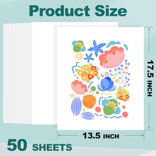 13.5" x 17.5" Poster Board, 50 Pack White Poster Board, 250gsm Poster Paper