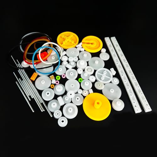 82PCS Module 0.5 Plastic Gear Set Spindle Gear Single Gear Motor Gears for DC Motor RC Car Truck Robot DIY Model Toy Gear Replacement