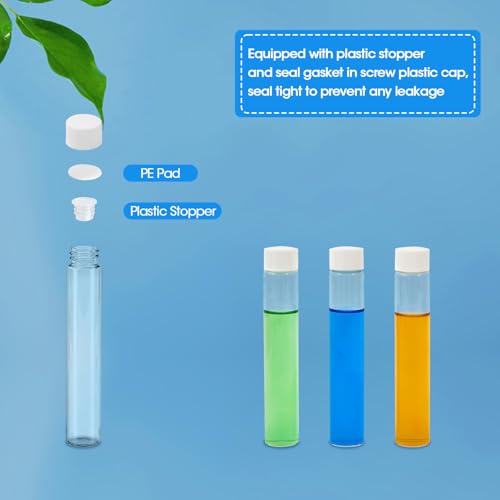 12PCS 30ml Clear Glass Small Vials with White Screw Caps & Plastic Stoppers - color: CLEAR, size: 30ml