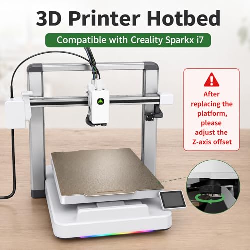 Print Bed Build Plate for Sparkx-i7: 300 by 265 mm/ 11.8 * 10.4 inch Dual Textured PEI Sheet Replacement Parts Compatible with Creality Sparkx i7 3D Printer Hotbed