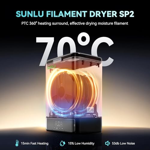 SUNLU 3KG Filament Dryer SP2 & Storage Box, 15min Fast Heating to 70°C - color: Filament Dryer SP2 ( Dryer Base + Storage Box )
