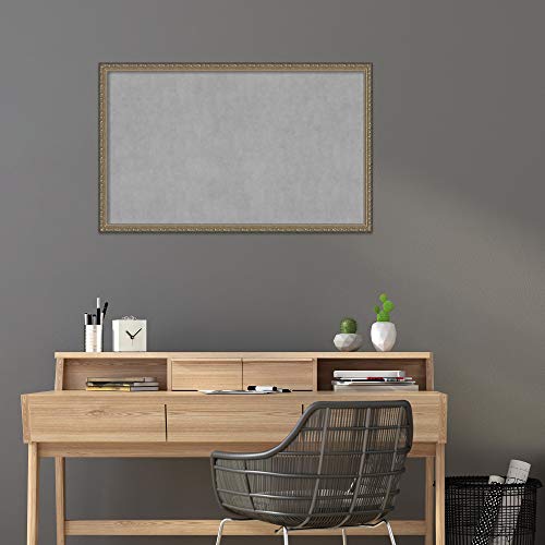 Amanti Art Silver Framed Magnetic Board, 42x26, Traditional Office Decor - size: 42"W x 26"H