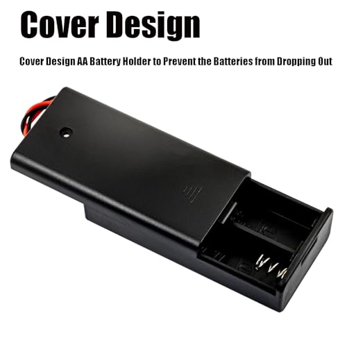 10pcs 2 AA Battery Holder with Switch 2X 1.5V AA Battery Holder Case with Wire AA Battery Holder with ON/Off Switch - size: 2AA with Case