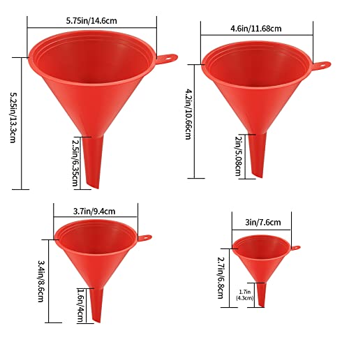 8 Pcs Plastic Funnel Set Wide Mouth Multipurpose Oil Filling Tool