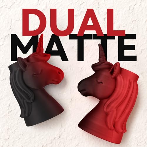 SUNLU Dual Color Matte PLA Filament 1.75mm, Black and Red - color: Dual Black Red, size: 1KG
