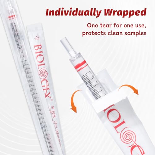 200Pcs 25mL Serological Pipette, Sterile Plastic Serological Pipet - size: 25ml-200Pcs