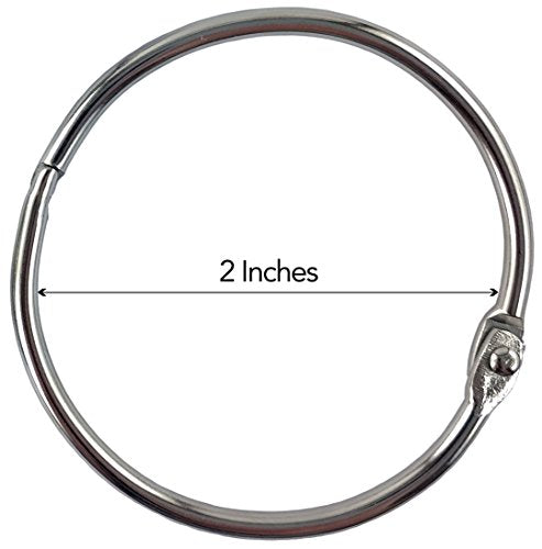 Clipco Book Rings Large 2-Inch Nickel Plated (50-Pack) - size: 2-Inch · 50 rings