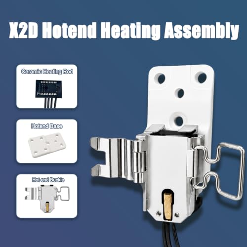 Hotend Heating Assembly (Left) Kit for Bambu Lab X2D, Hot End Printhead Heating Block Component with Heater Cartridge & Thermistor Sensor & Heat - Insulating Clip for Fast & Stable Heating - size: X2D