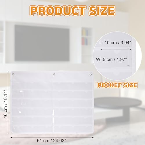 PATIKIL 2"x4" Index Card Holder Sleeve 36 Card Slots Organizer Sleeve - color: White