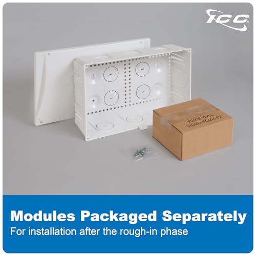 ICC 9-Inch Structured Wiring Enclosure Kit with Cover, White, 1-Pack - color: Voice/Data/Video Combo, size: 9-inch