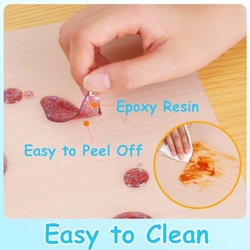 Small Silicone Mats for Crafts Clear: 10.24"W x 14.2"L Heat Resistant - color: Translucent(2pcs), size: 10.24"W x 14.2"L