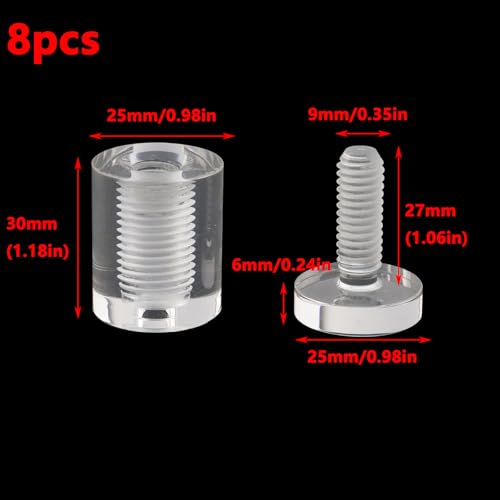 Antrader Clear Standoffs,Standoff Screws,25 x 30mm,8Pcs - color: Clear, size: 1" x 1-1/5" (25 x 30mm)-8Pcs