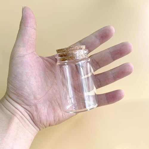 4 pcs 90ml Small Glass Bottles with Cork Stopper,Decorative Bottle,Vials Jars,Cute Storage Jar,Wishing Bottle 47x70mm(1.85x2.76inch) - size: 47x70mm(1.85x2.76inch)