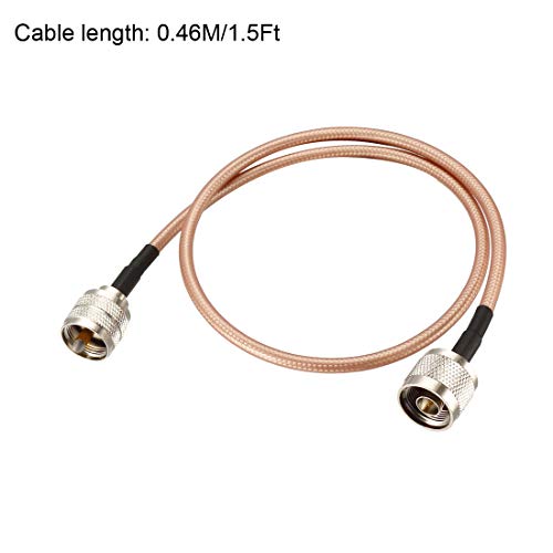uxcell UHF (PL259) Male to N-Type Male Antenna Cable RG400 Coax Cable 0.46M/1.5Ft Without Notch - size: 1.5Ft