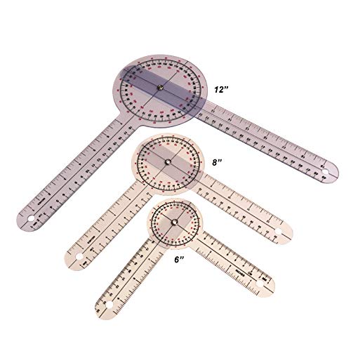 Goniometer Kit Physical Therapy Set That Includes 12,8,6 Inch Sizes. Also use in Occupational Therapy. Clinical and Home Use.