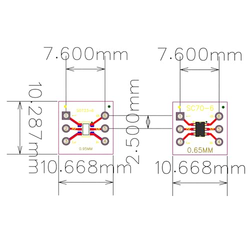 20Pcs SOT23-6 SC70-6 to DIP SMD Breakout Adapter Board - size: 20pcs SMD SOT23-6/SC70-6