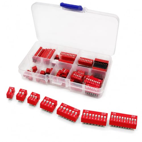35Pcs DIP Switch Assortment Kit 2.54mm Pitch Slide Type Toggle Switches