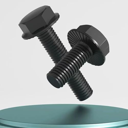M6-1.0X 30 mm Flanged Hex Head Bolts Flange Hexagon Screws, Full Thread, Alloy Steel, Zinc Plated, Quantity 20 - size: M6 x 30