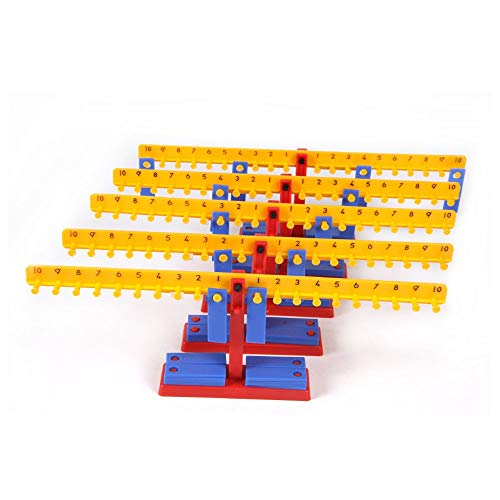 hand2mind Mini Student Number Balance Beam Classroom Kit, Student Math Balance, Balance Scale for Classroom, Math Manipulatives Middle School, Weighted Balance Scale for Kids Learning (Set of 15)