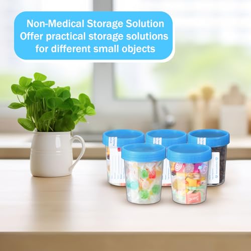 25 Pcs Urine Specimen Cups with Lids Urine Sample Cups, Blue Lids - color: Blue Lids
